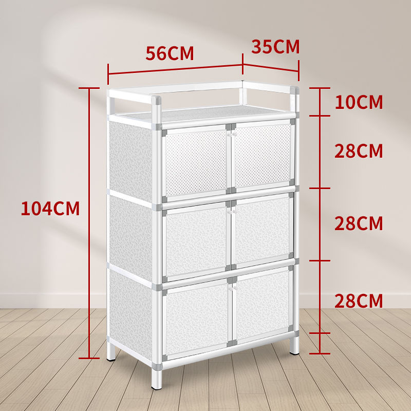 armario de comedor de aleación de aluminio simple armario de cubierta pequeño armario de alquiler armario de almacenamiento armario de cocina doméstico armario de almacenamiento multicapa