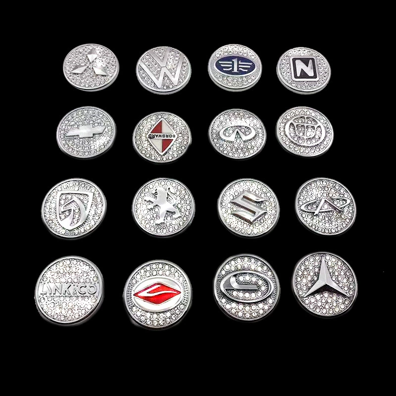 Автомобиль одной кнопкой начать Украшение Наклейка Алмазный логотип автомобиля кнопка наклейка Новый выключатель зажигания Защитная крышка металлическая наклейка