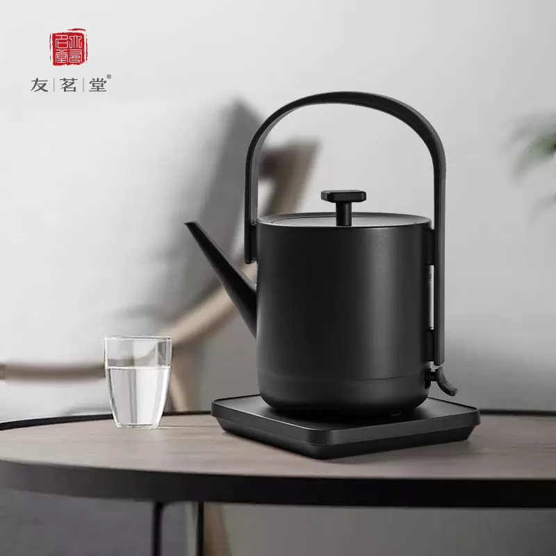 百家邦用泡茶烧水壶黑白快速烧水壶酒店简约电热水壶家用黑