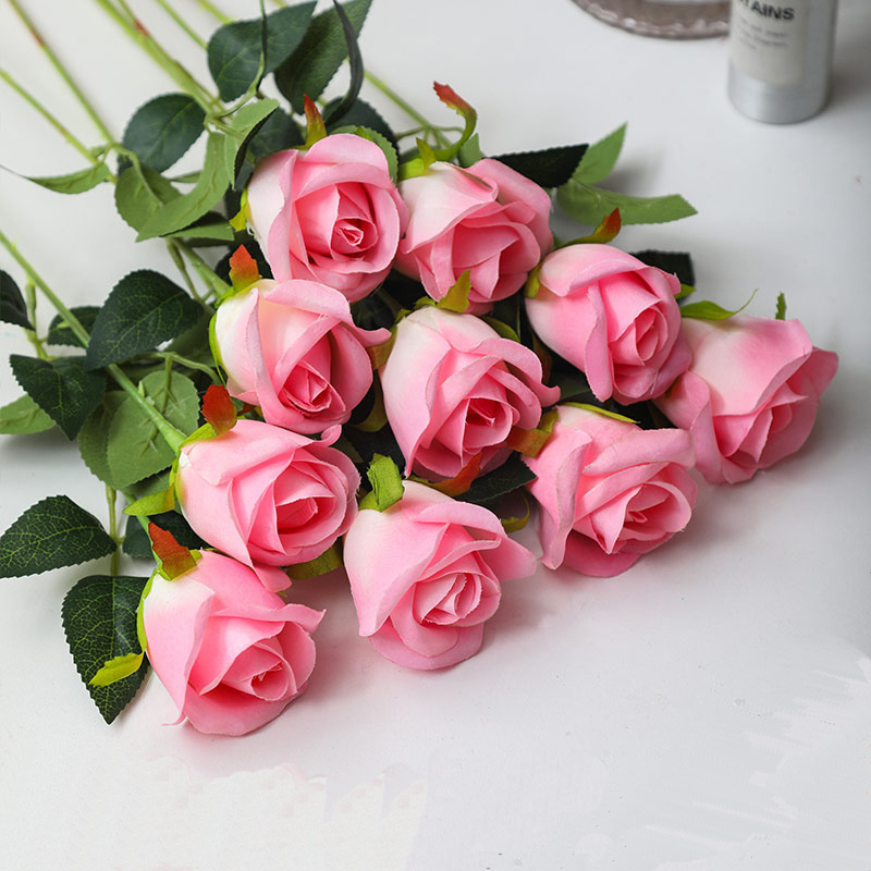 模擬バラの花シングルバラの花卸売結婚式の家の装飾フラワーアレンジメント模擬バラの花束|undefined