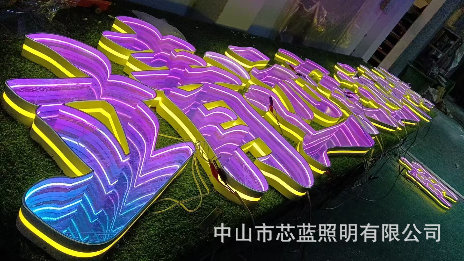 Abismo lazanospejo LED de fondo de puerta de red lámpara de cartel caja de neón al aire libre estereoscópico cartel publicitario de carácter luminoso