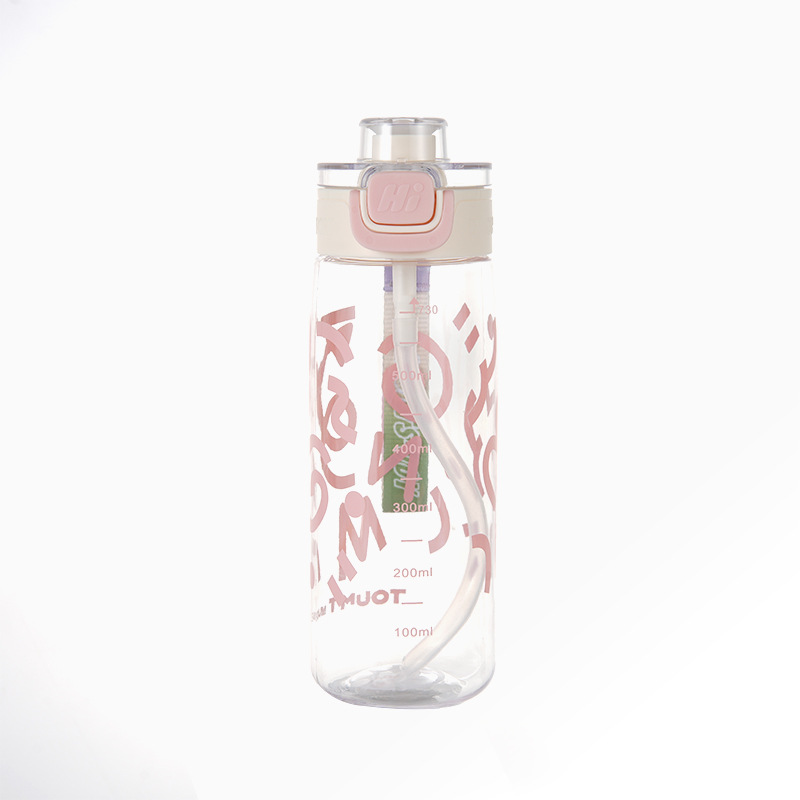 Taza de agua de plástico personalizada de alto valor facial taza de paja a prueba de fugas taza espacial universal taza de agua deportiva para estudiantes