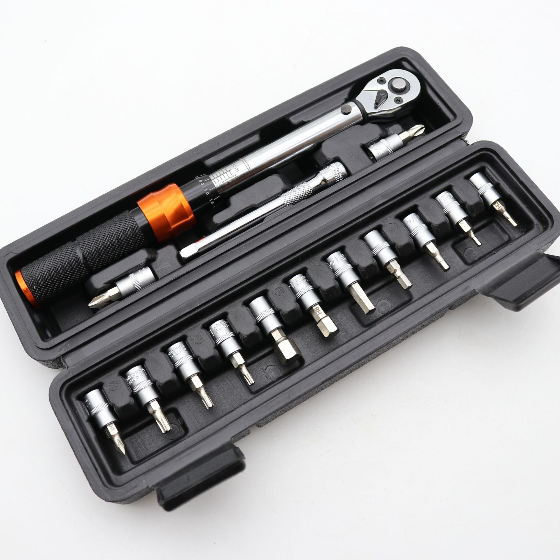 1/4自行车扭力扳手套装高精度预置式小飞可调节小型扭矩棘轮扳手