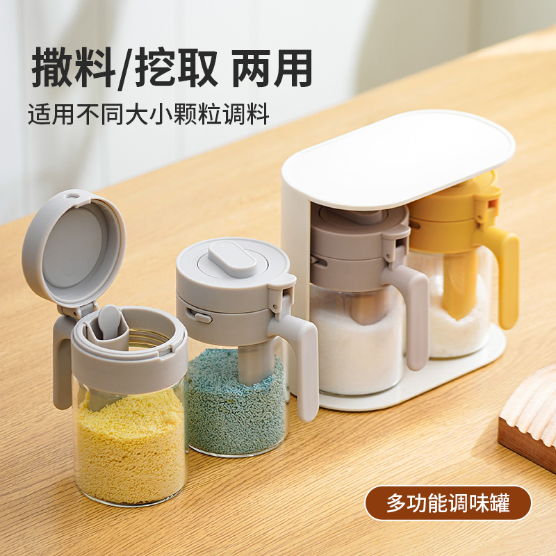 Especiero de Vidrio para Cocina, Estilo Moderno y Lujoso, Multifuncional, Tarro para Condimentos, Botella para Especias.