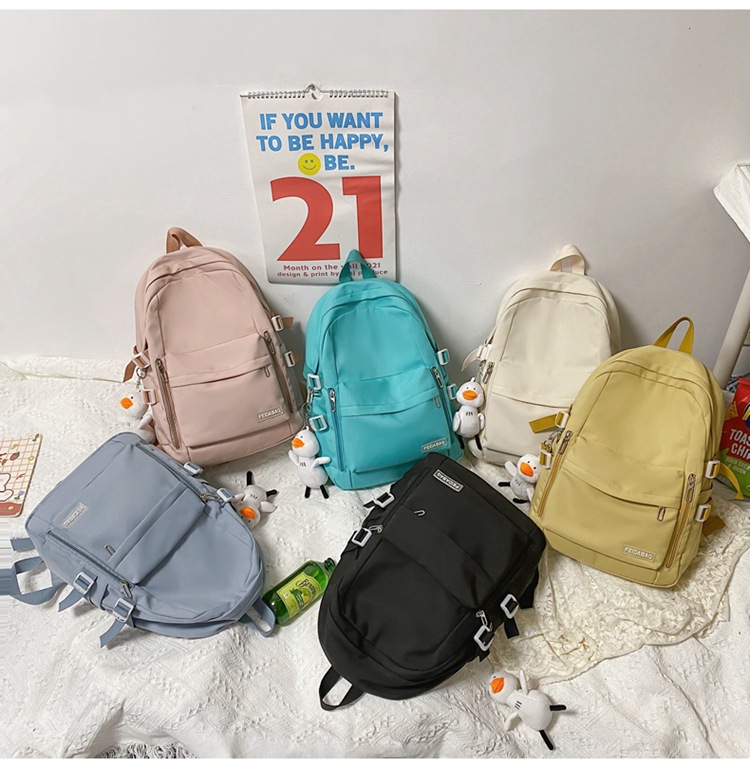 Lässige Schultasche Einfache Mode Nylon Rucksack Studentenrucksack Große Kapazität display picture 25