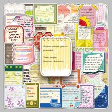 50张原创英文激励贴贴纸小清新手绘不侵权正能量句子手机手帐贴纸