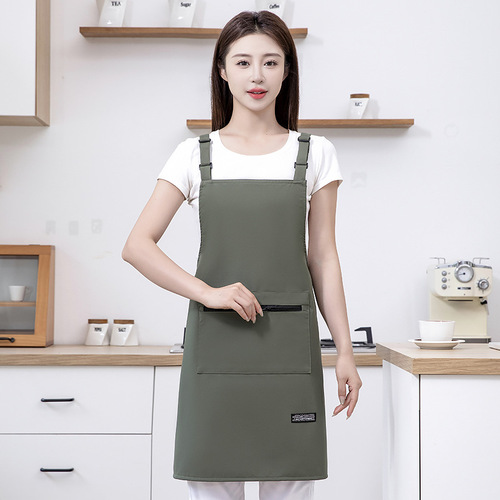 Adjustable Strap Apron with Printed Logo for Coffee Kitchen Restaurant Oil-Resistant Factory Advertising Gift Workwear