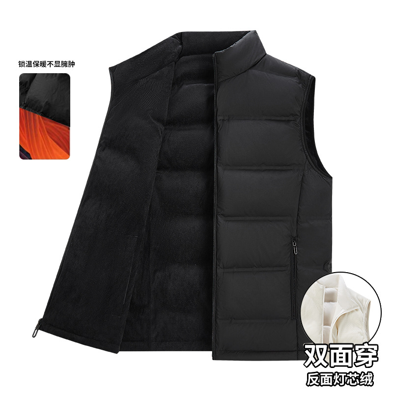 Cross-border doble cara ligera sin mangas chaleco de plumón al aire libre chaleco de plumón 90 blanco para hombres personalizado de alta gama image 10