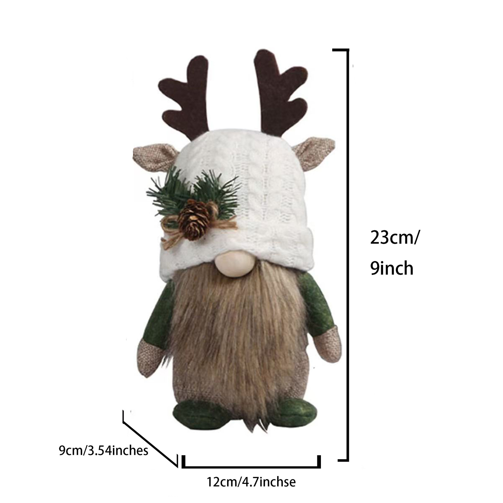 Nuevo estilo transfronterizo lindo muñeco de punto de asta decoración de ventana bosque festivo sin rostro decoración de escritorio para ancianos