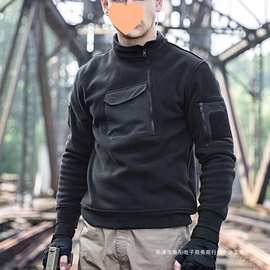 2023户外抓绒衣男士秋冬运动加厚外套摇粒绒加绒保暖套头打底衫