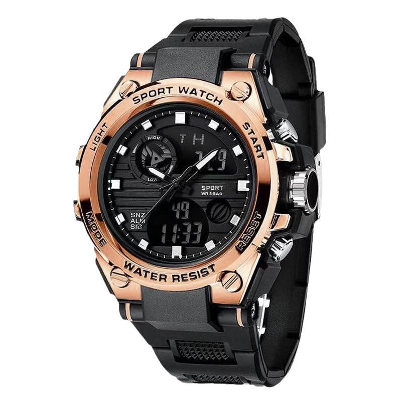 Iron Star Multifunción Hombres Importados Maquinaria automática Negocios Ocio Impermeable Cinturón de acero Calendario Reloj clásico