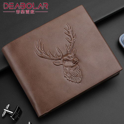  new men's short style personalized multi-card slot European and American three-fold men's wallet multi-card slot cross-border card bag manufacturer wholesale