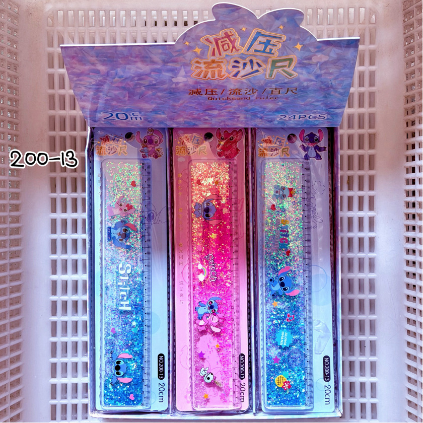 Cazadora de brujas de dibujos animados reglas de arena movida ondas lindas en aceite 20cm reglas de arena movida transparente estudiantes de papelería