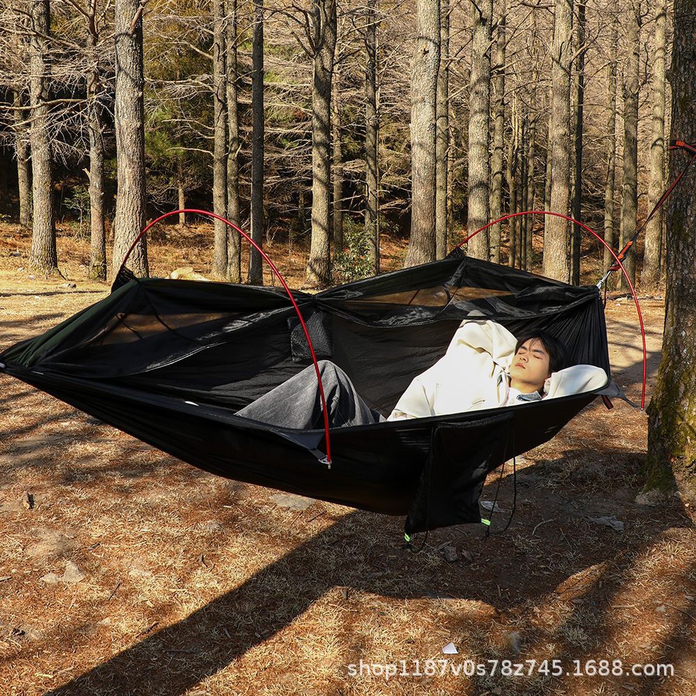 Camping mosquiteros desmontables al aire libre mosquiteros de base de hamaca transfronteriza mosquiteros de apertura rápida soporte portátil mosquiteros image 3