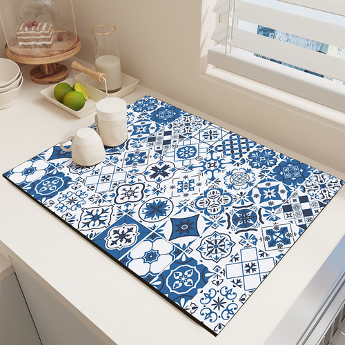 Kitchen drain mat tabletop diatomite water-absorbent mat heat-resistant pot mat heat insulating mat bar cup mat dish drying mat
