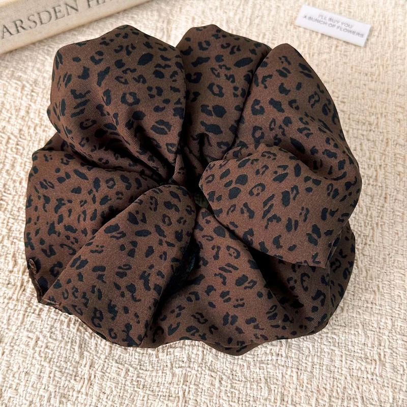 048【Тёмный кофе】Колечко-сосиска с леопардовым принтом 16СМ