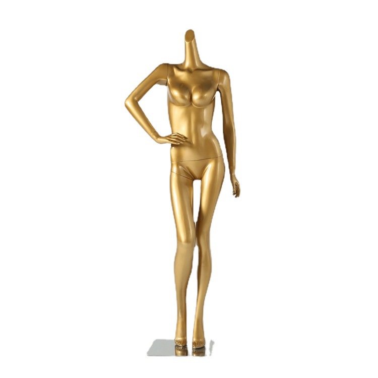 Maniquí de cuerpo completo para exhibición de ropa interior, fibra de vidrio, dorado, para exhibición de sujetadores, accesorios de exhibición de alta gama para mujer