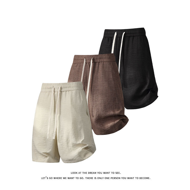 Men's Casual Shorts 2026 New Summer Style Elastic Waist Breathable Comfortable Faux Linen Pants Solid Color Simple Five-Point Shorts Men's Casual Shorts 2026 New Summer Style Elastic Waist Breathable Comfortable Faux Linen Pants Solid Color Simple Five-Point Shorts