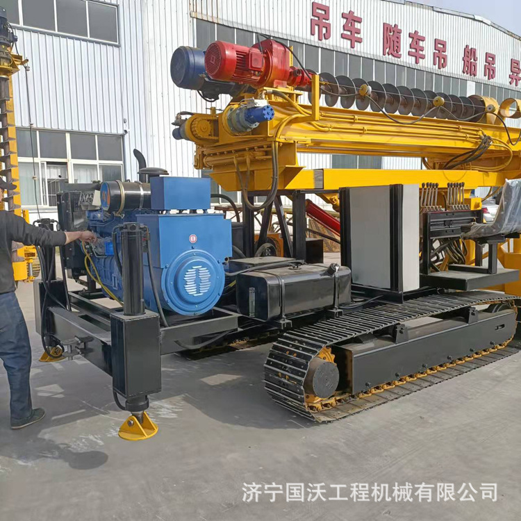 云南光伏发电打桩机 油电两用螺旋钻机 履带光伏打桩机型号