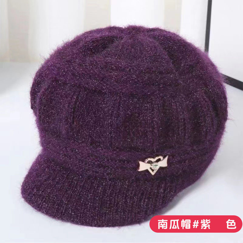 秋冬季中老年针织毛线帽子防寒防风保暖妈妈老太太帽简约百搭时尚|undefined