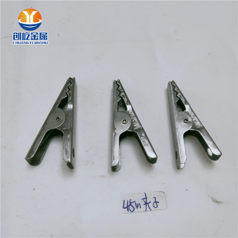 鳄鱼嘴夹喷漆夹具 涂装治具平片喷油弹片挂具 50MM套管夹子带套胶