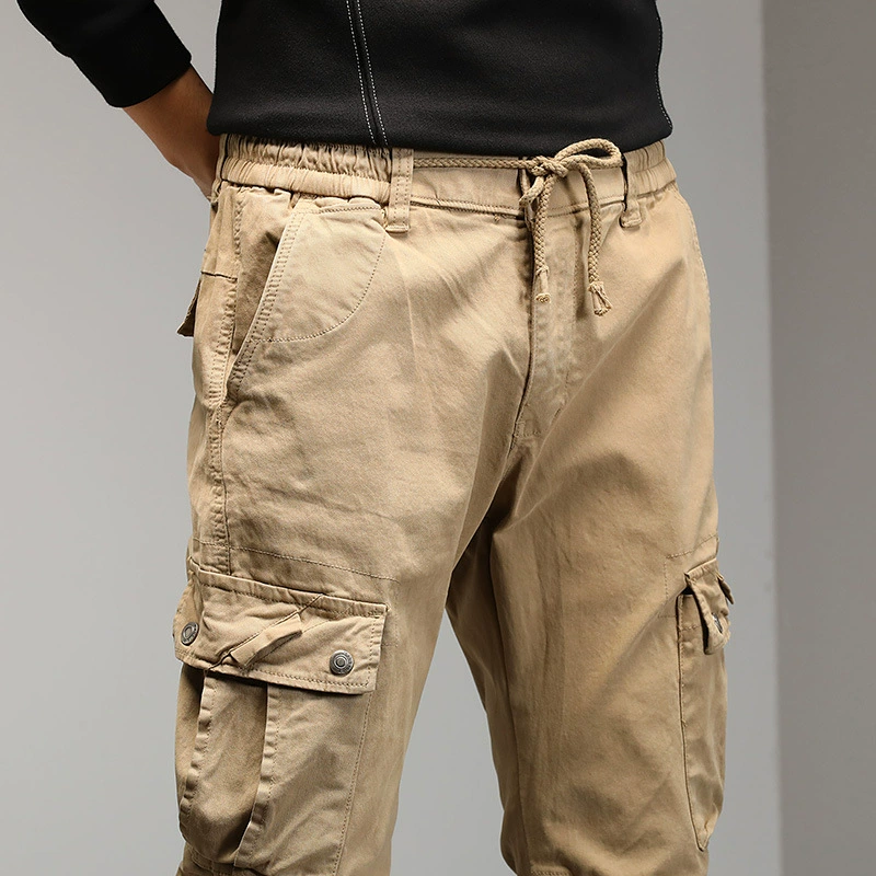 Однотонные комбинезоны больших размеров, мужские весенне-осенние свободные повседневные модные брендовые комбинезоны, мужские трансграничные комбинезоны с несколькими сумками