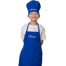 刺绣 儿童围裙 亚马逊跨境幼儿园画画小孩围腰厨师套  帽子 印花