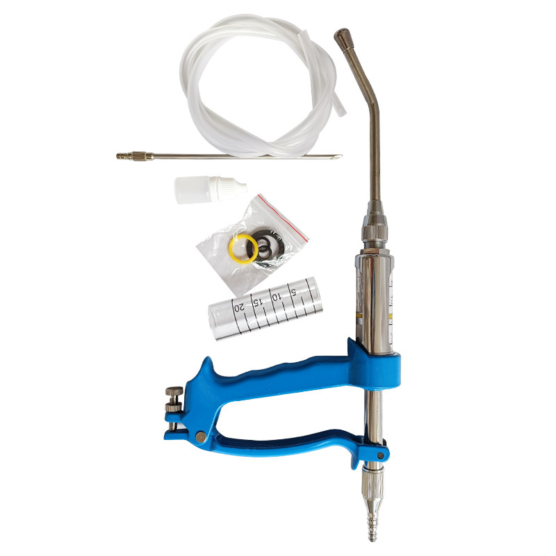 Dispositivo de alimentación de medicamento de llenado continuo ajustable para animales y dispositivo de alimentación de medicamento de llenado continuo para cerdo, ganado y oveja