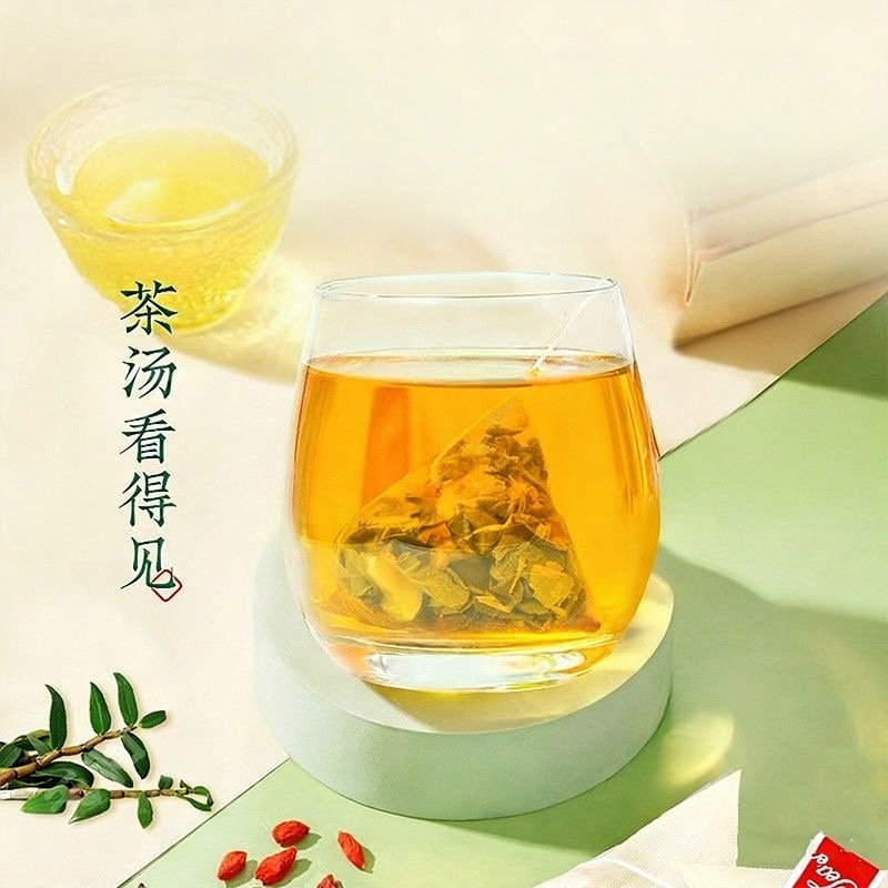 Dendrobium Goji Chrysanthemum Tea Bags 100g 10 Pyramid Bags Traditional Herbal Wellness Tea preparation