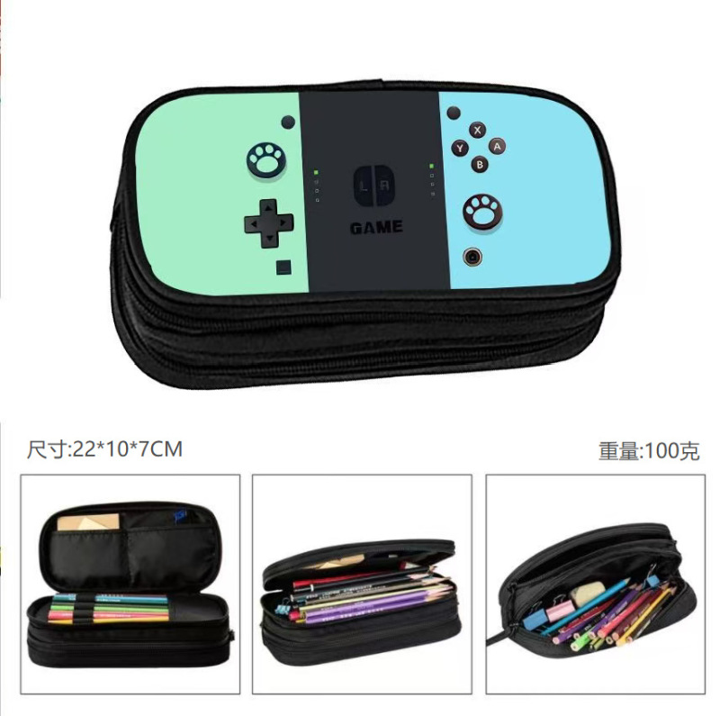 厂家直销双层大容量翻盖笔袋中小学生印花笔袋文具袋便携收纳包|undefined