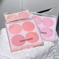 HERORANGE ~ Летние сладкие четырехцветные румяна для лица, отбеливающие натуральные телесные цвета для макияжа, палитра для восстановления цвета, матовые румяна, фиолетовые румяна