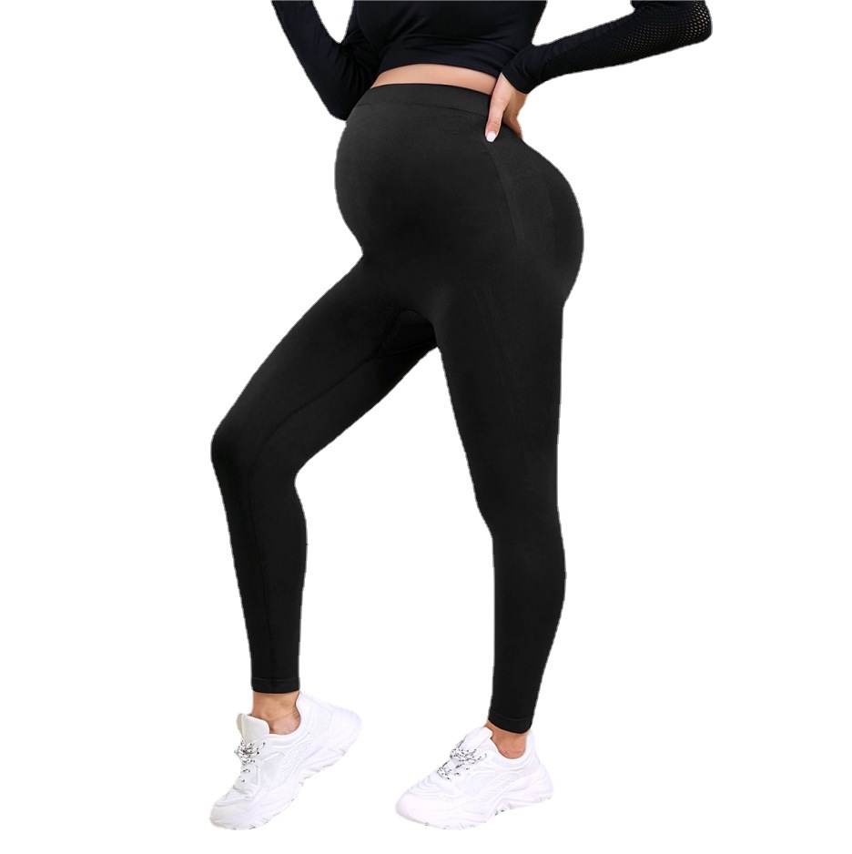Pantalones largos de yoga SHEIN de alta elasticidad para otoño, de cintura alta, con soporte para el abdomen, de nailon, que absorben el sudor, para mujer, pantalones de maternidad adelgazantes y transpirables
