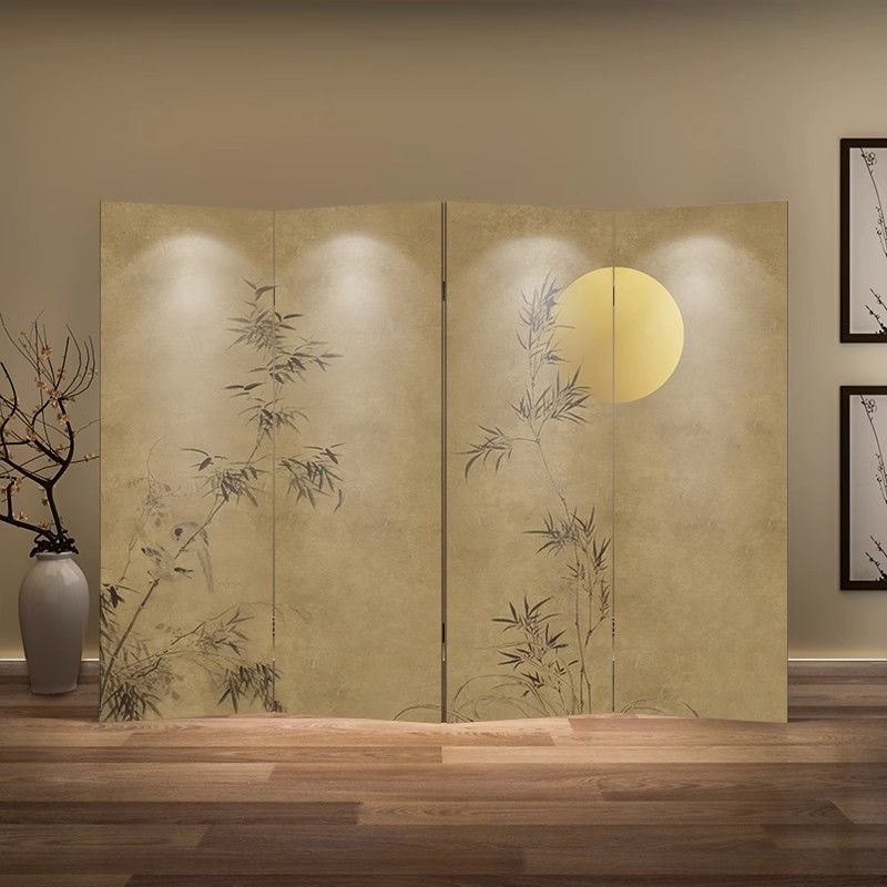 Chinese Style Screen Partition Living Room Folding Mobile Entry Blocking Simple Modern Hotel Room Decoration Folding Screen
