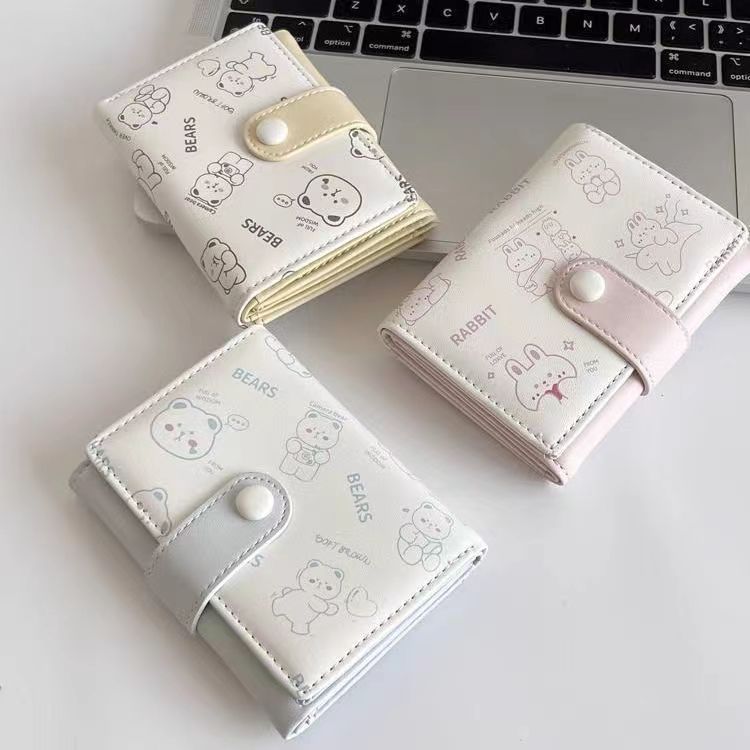 韓国スタイルの財布女性のショートスタイル小さくてかわいい超薄型 70% off スタック財布漫画プリントライト高級学生小銭入れ|undefined