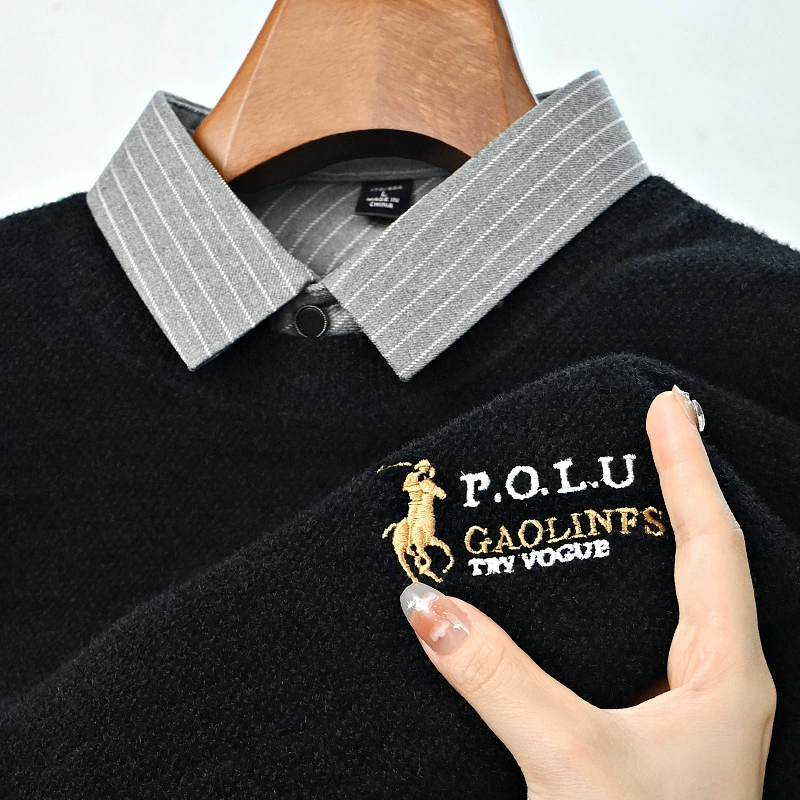 派森龙 Warm velvet sweater, base body-friendly set, for middle-aged man