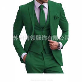 跨境外贸男士西装三件套结婚婚礼休闲西服礼服商务男士礼服