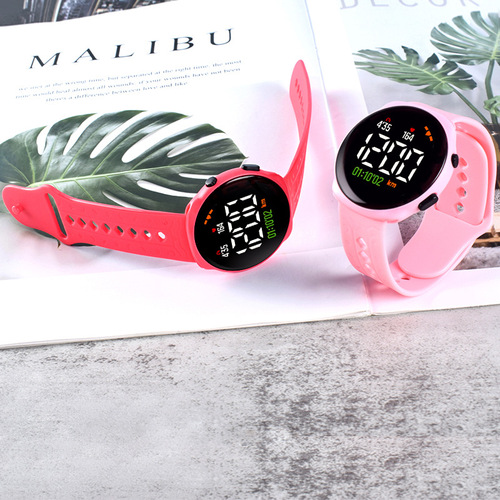 Wholesale New Fashion LED Student Watches Outdoor Sports Waterproof Round Children's Electronic Bracelet Watches