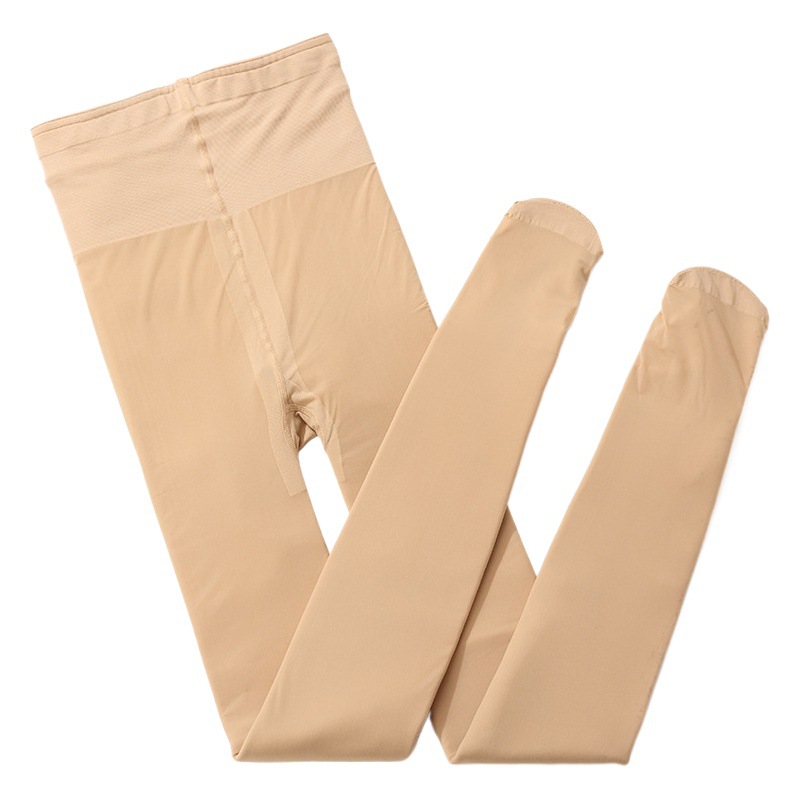 Medias de doble capa color piel con efecto pierna desnuda, anti-enganches, para mujer, venta al por mayor, primavera y otoño, invisibles, cálidas, tipo calcetín.