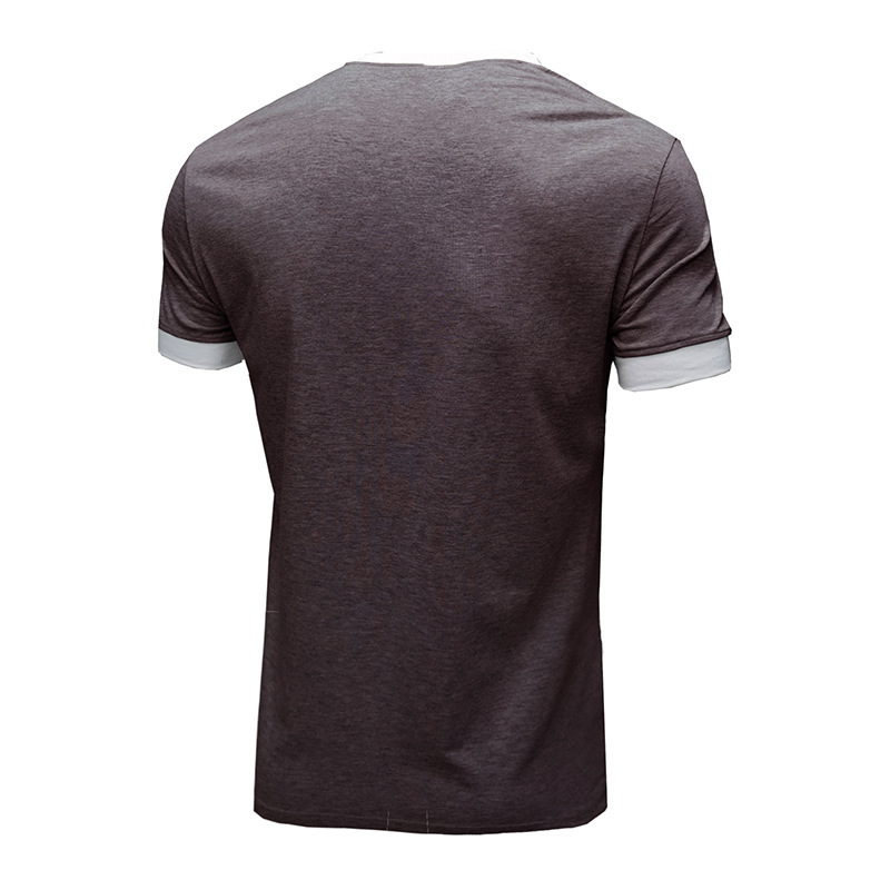Sommer Neue Europäische und Amerikanische männer Casual Vielseitig Kurzarm T-shirt Rundhals Einreiher Top_voghion.com