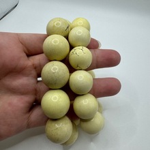 天然念珠菱镁矿柠檬黄圆珠手链高端大气情侣盘玩手串会销礼品