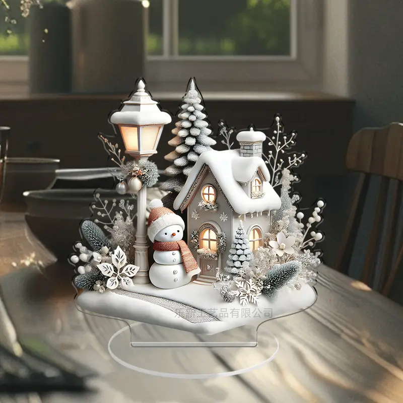 Decoraciones acrílicas estilo navideño estilo navideño ajuste navideño decoración navideña