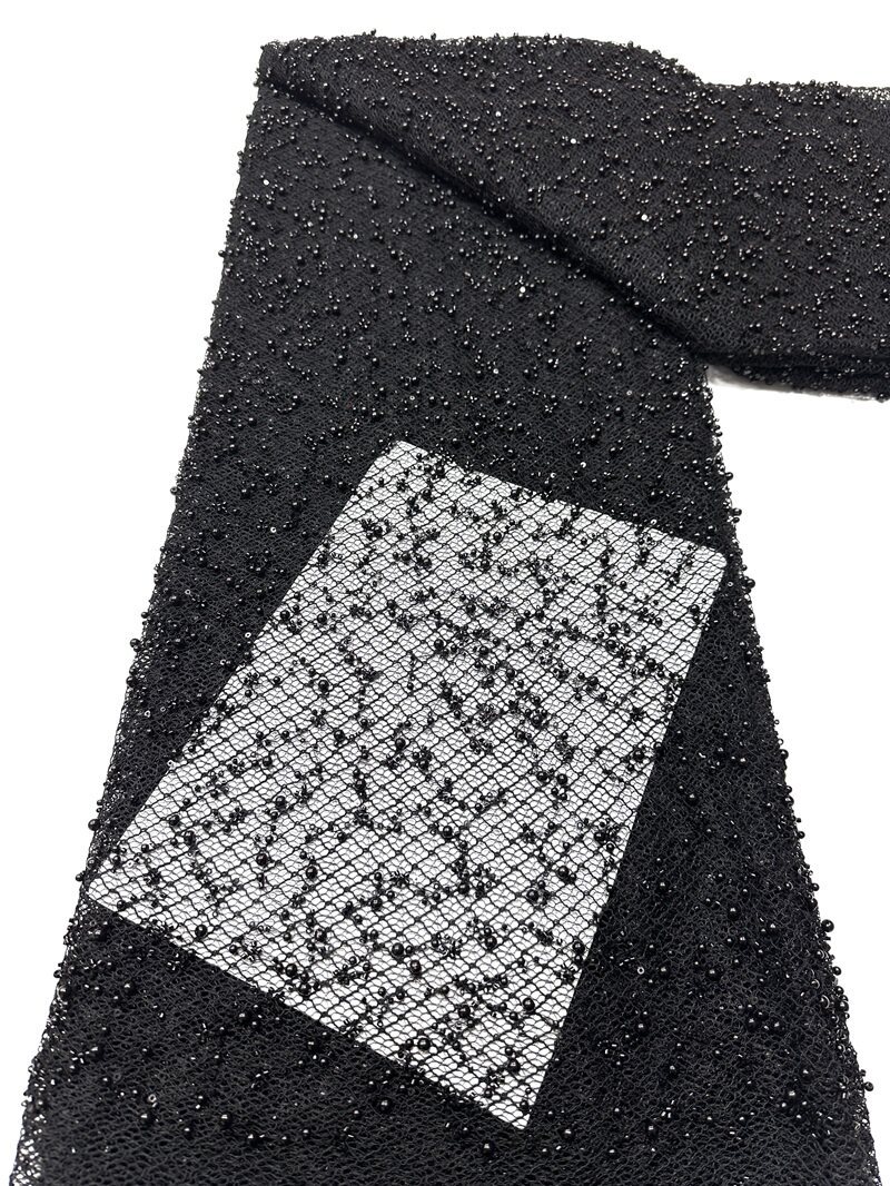 Fabricantes nuevos populares en línea cena de moda vestido de fiesta falda de cuentas tela tridimensional cuerdas bordadas