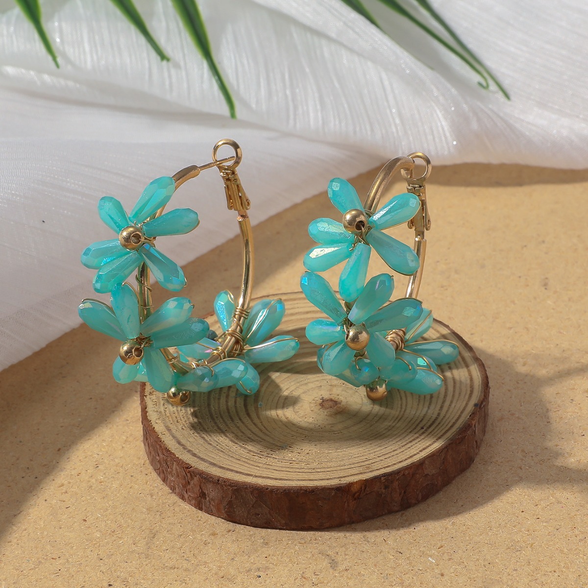20g Weight 304 Stainless Steel Ear Needle Material Earrings Classification 1 Pair Quantity Holiday, Travel Occasion Artificial Crystal Material Flower Pattern All Seasons Season Women's Gender Vacation, Classic Style Style 1 Pair Vacation Classic Style Flower Artificial Crystal Earrings 21