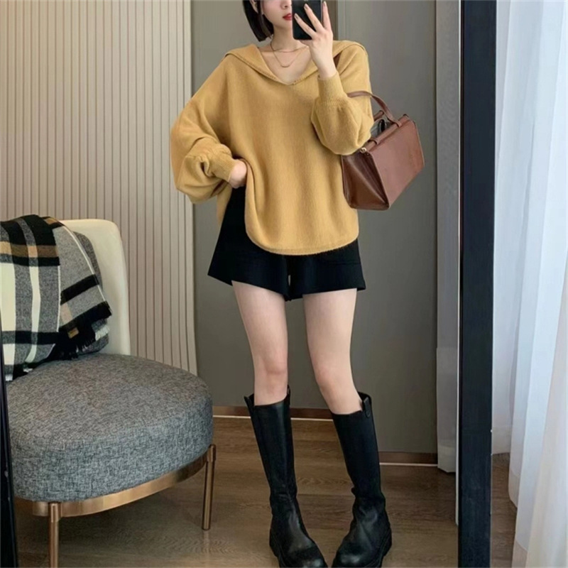 慵懒风感毛衣女套头2025秋冬新款法式百搭宽松外穿针织衫上衣|undefined