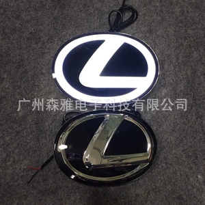 Lexus üçün işıqlı avtomobil loqosu, dinamik axınlı mərkəzi barmaqlıq güzgü kristal loqosu