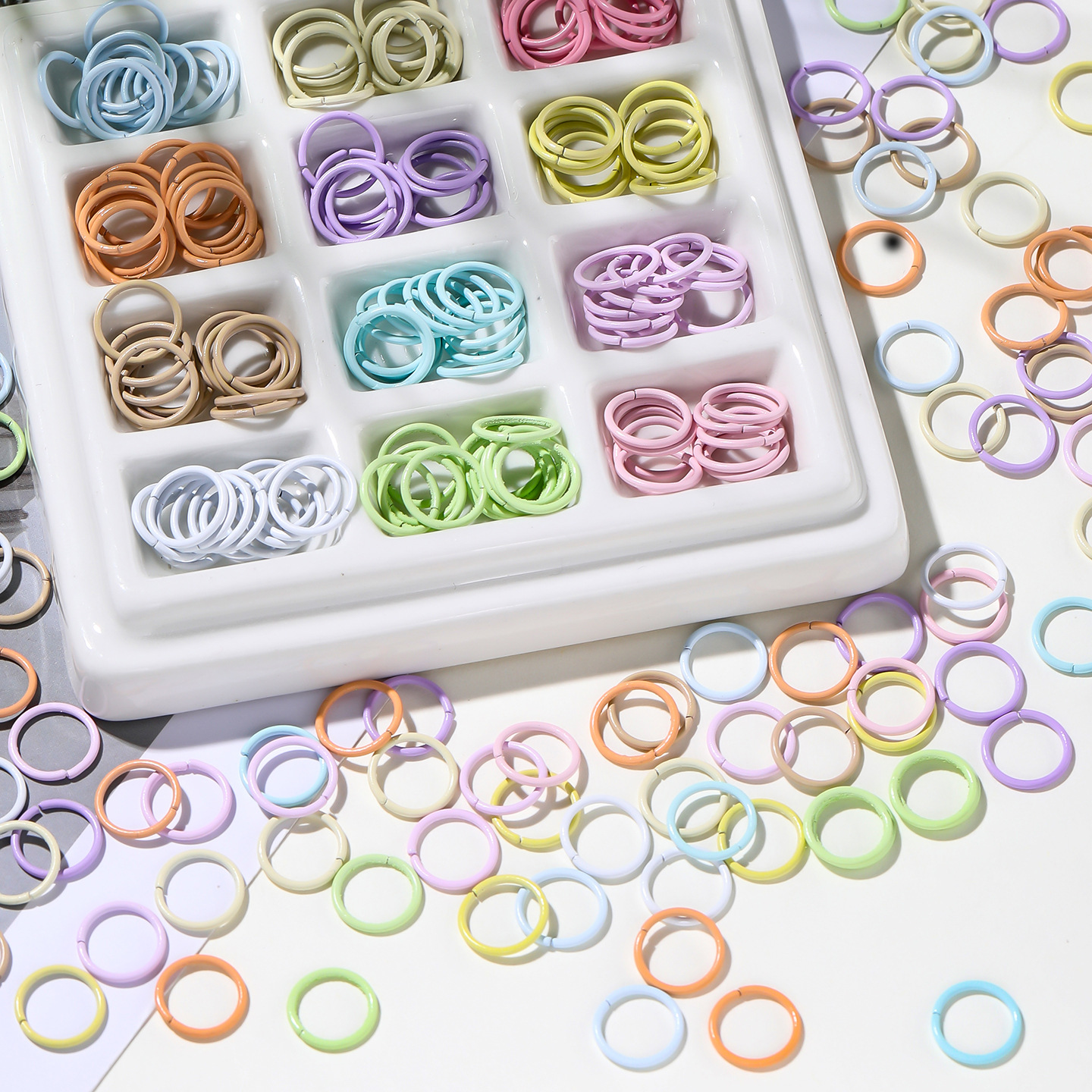 Macaron-Colored Painted Single Loop Flat Iron Ring DIY Bracelet Necklace Connecting Ring Finishing Material