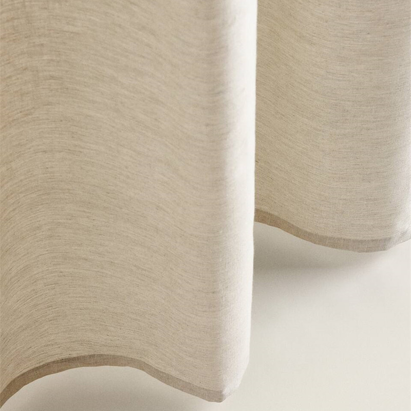 跨境专供高端轻奢亚麻浴帘纯色简约抗水浴室隔断亚马逊门窗帘定制