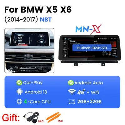 Suitable for 12.3inch Bmw X5 F15/X6 F16 Central Control Large Screen Car Android Navigation System Carplay (DVD Navigation) - mn-x-232-nbt-123inch