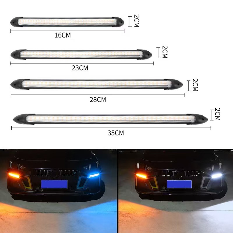 Super Bright Soft Light Bar Driving Light Daytime Running Light Flowing Water Turn Signal Start Scanning Car Universal Modified Decorative Light Led