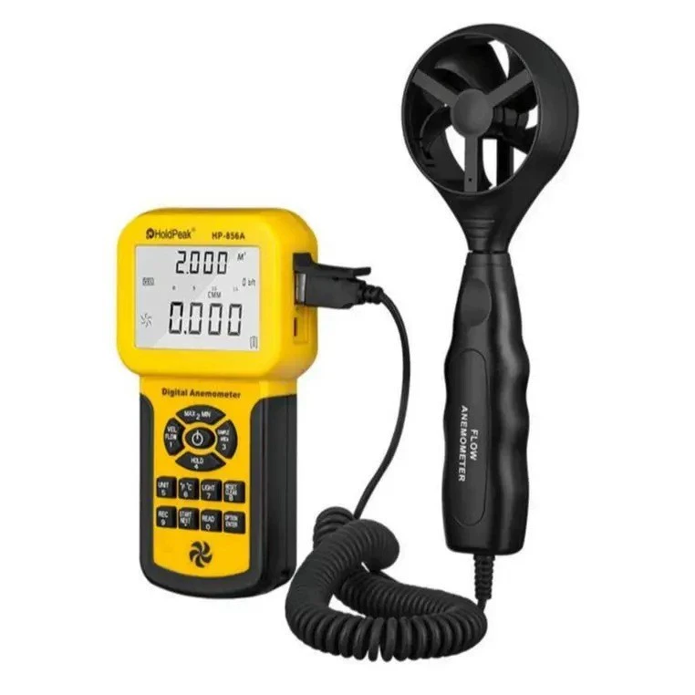Измеритель скорости ветра и объема воздуха Huapu HP-856A с цифровым дисплеем и передачей данных на компьютер